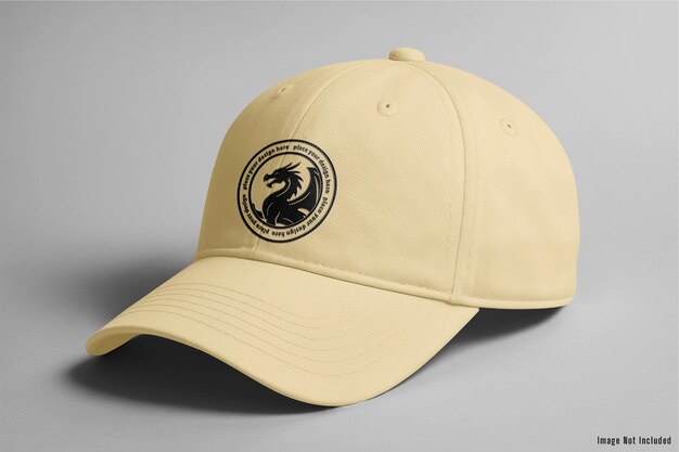 Capucha de béisbol de color crema con el emblema del dragón