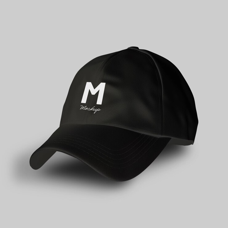 Capucha de béisbol negra en 3D para PSD