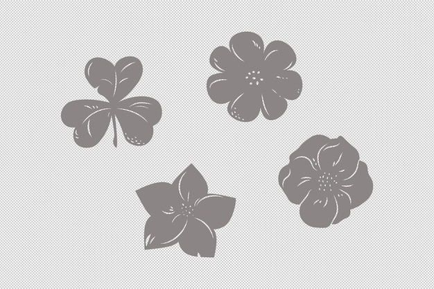 PSD capullos de flores elementos decorativos aislados en vector