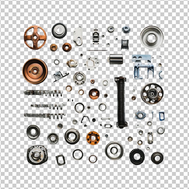 Car Accessories Isolated on Transparent Background for Automotive Design