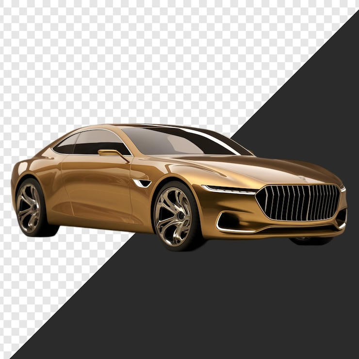 PSD car isolated on transparent background