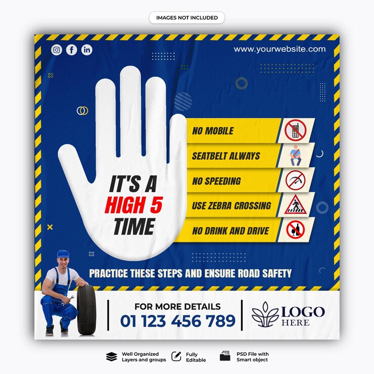 PSD car service reapir social media squre template