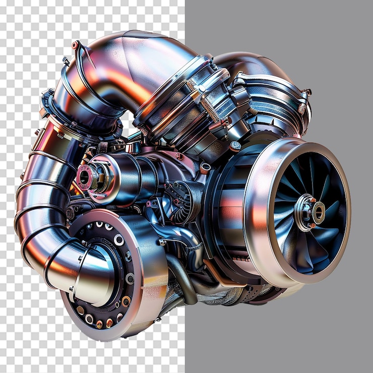 PSD car turbo png isolated on transparent background