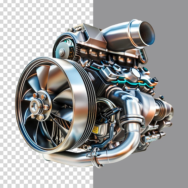 PSD car turbo png isolated on transparent background