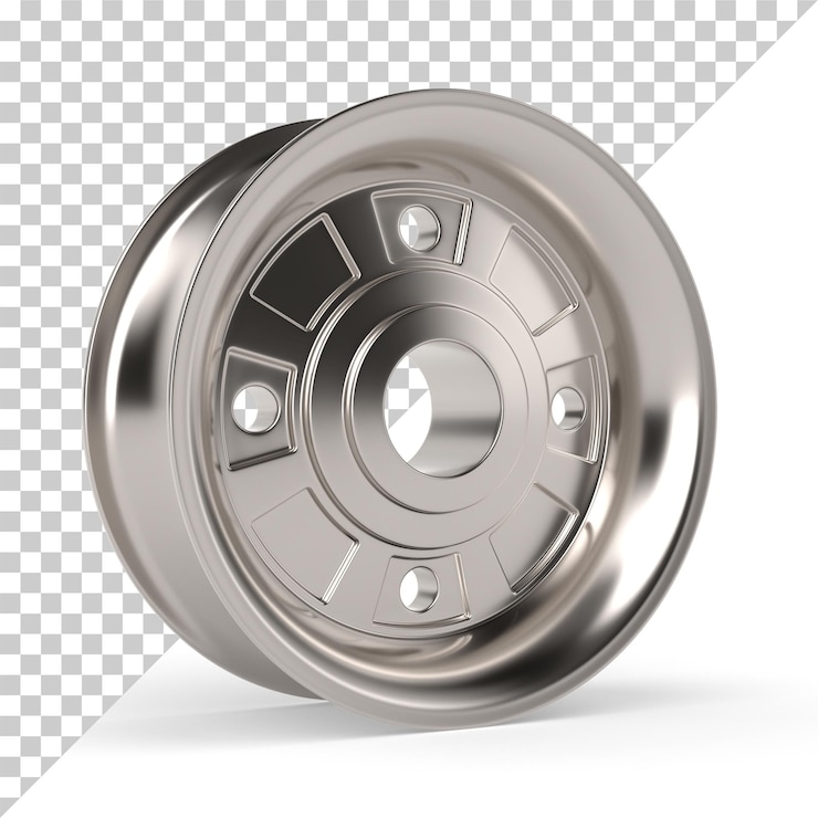 PSD car wheel rim on white background isolated 3d illustration