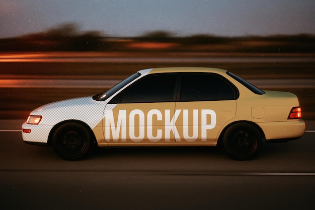 Car Wrap Mockup Psd realistische Fahrzeugfrachtwagen kommerzielle Aufkleber ev Mockup Vorlage