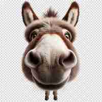 PSD una cara de burro se muestra con una imagen de un burro sonriente
