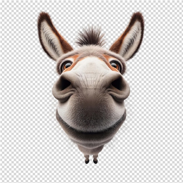 PSD una cara de burro se muestra con una imagen de un burro en él