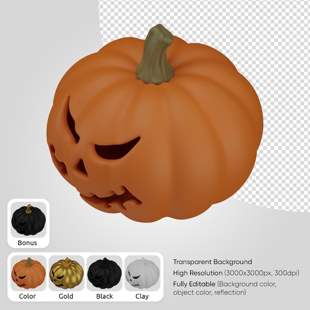 Cara de calabaza 3d