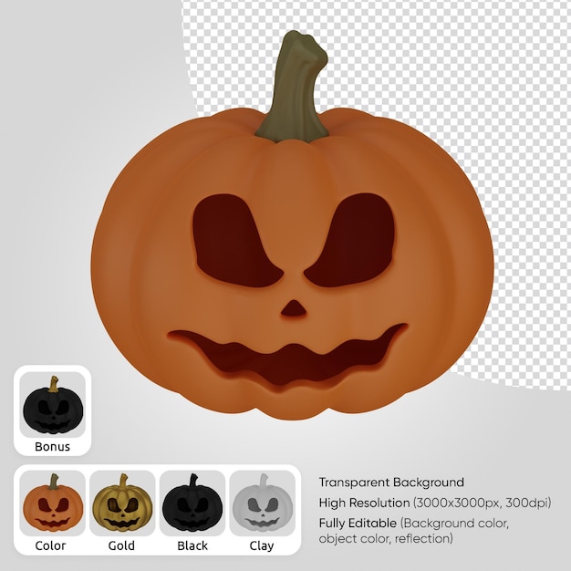 Cara de calabaza 3d