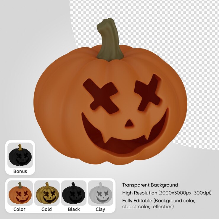 PSD cara de calabaza 3d