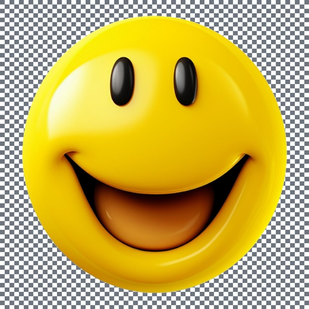 PSD cara de ícone de emoji sorridente em fundo transparente renderização 3d