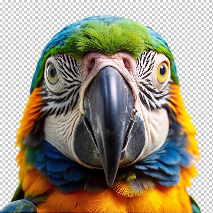 PSD cara de papagaio em fundo transparente