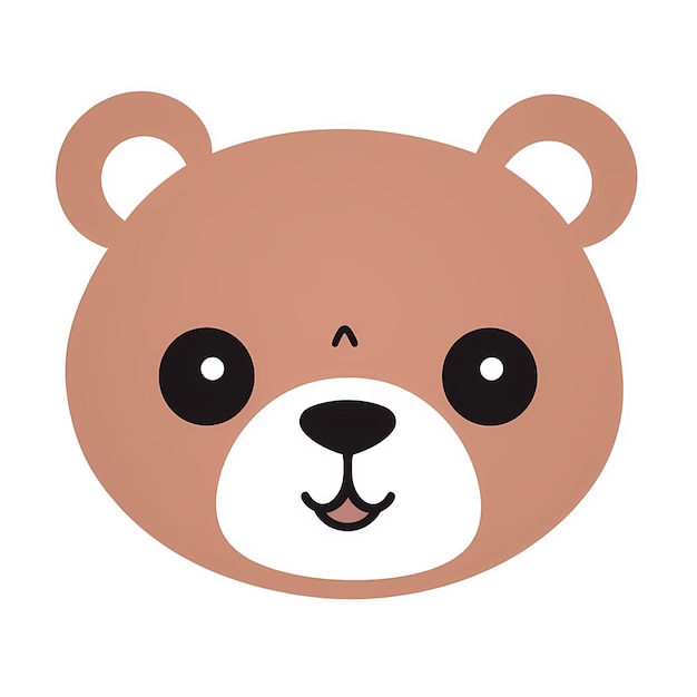 Cara de urso kawaii adesivo png arquivo transparente