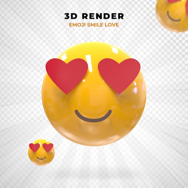 Cara emocionada render 3d redes sociales psd