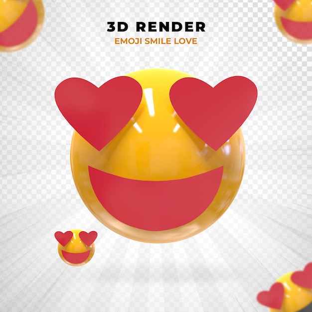 PSD cara emocionada render 3d redes sociales psd