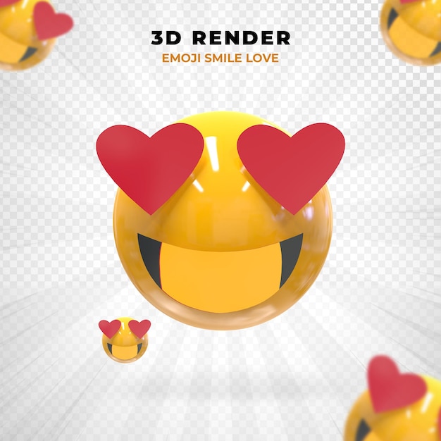 Cara emocionada render 3d redes sociales PSD