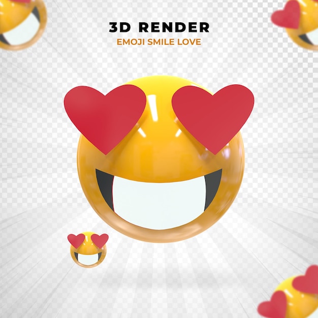 PSD cara emocionada render 3d redes sociales psd