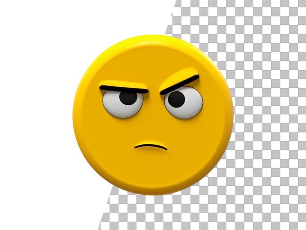 PSD cara emoji con fondo transparente