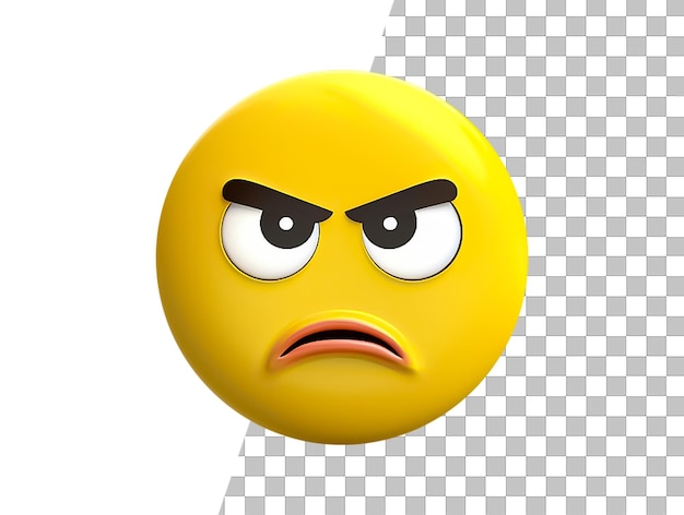 PSD cara emoji con fondo transparente