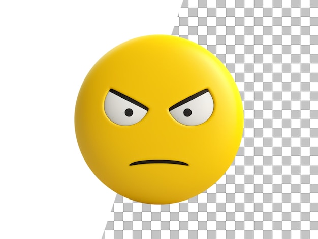 PSD cara emoji con fondo transparente