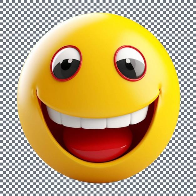 Cara de emoji sonriente en un fondo transparente
