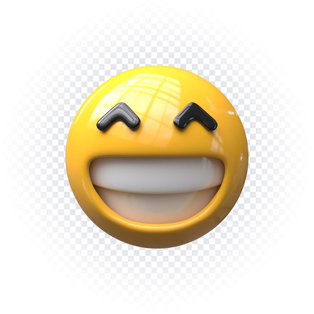 cara feliz, emoji, icono, 3d, render, aislado