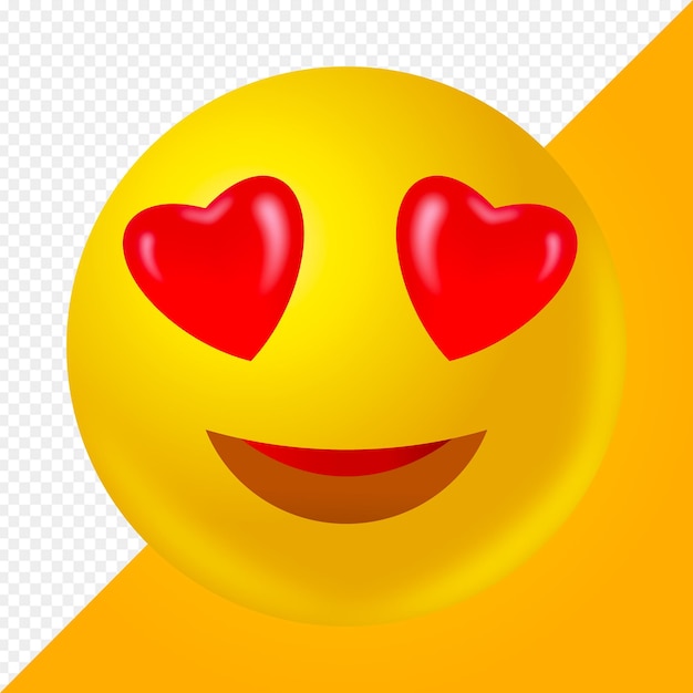 PSD cara con ojo de amor emoji aislado en 3d