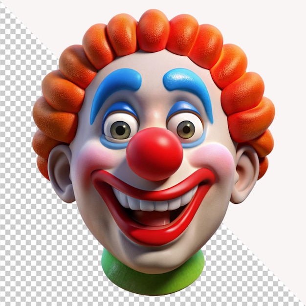 Cara de payaso sobre un fondo transparente