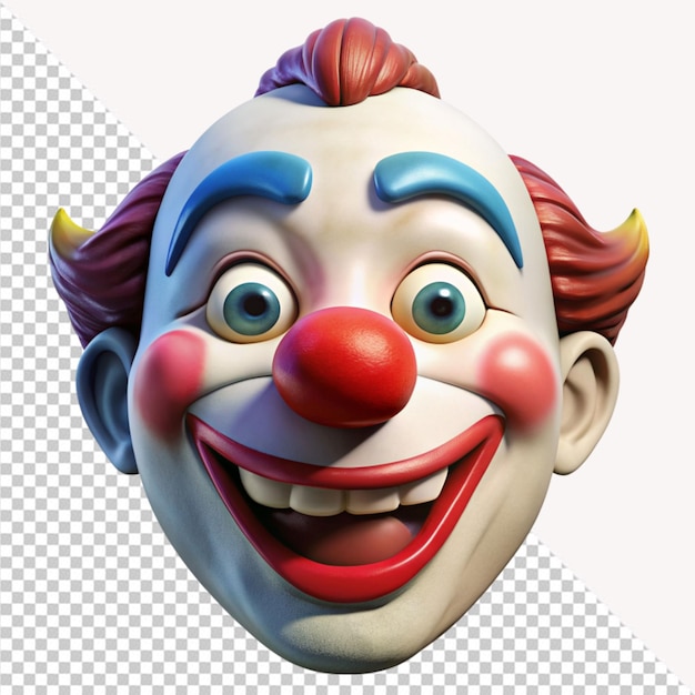 Cara de payaso sobre un fondo transparente