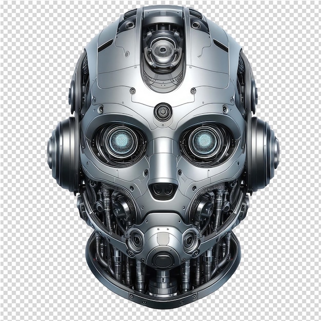 PSD cara de robot aislada en png con fondo transparente