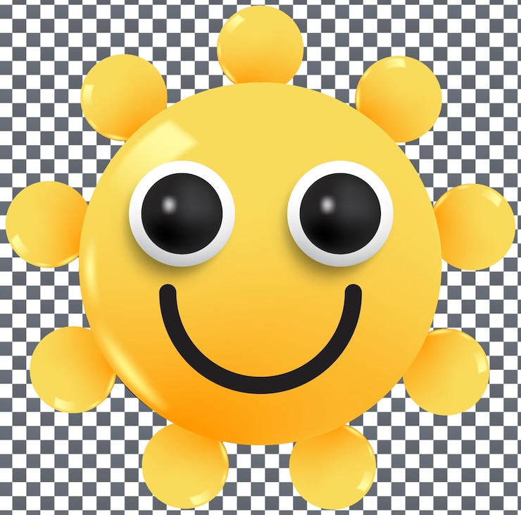 PSD una cara sonriente amarilla con ojos y un fondo a cuadros blanco y negro