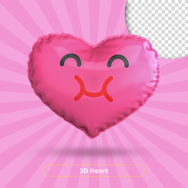 Cara sonriente con ojos sonrientes Heartface Emoji 3D Render