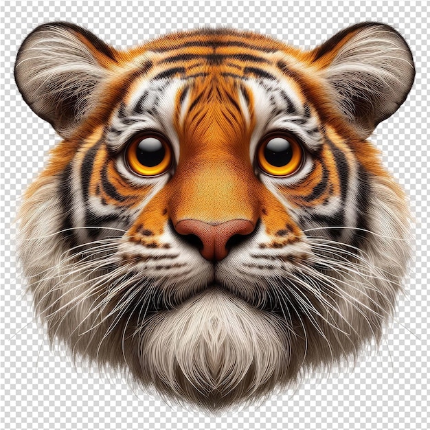 PSD una cara de tigre se muestra en un papel con un tigre en él
