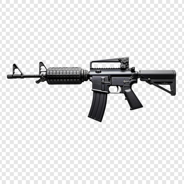 PSD carabine m4 isolée sur un fond transparent