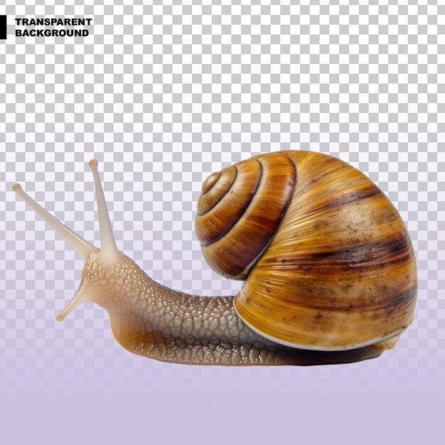 PSD caracol aislado sobre un fondo transparente