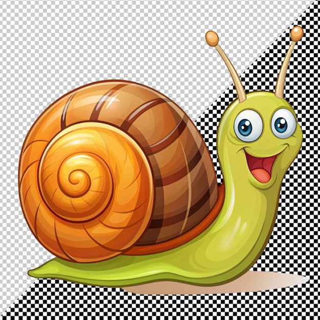 Caracol de desenho animado em fundo transparente