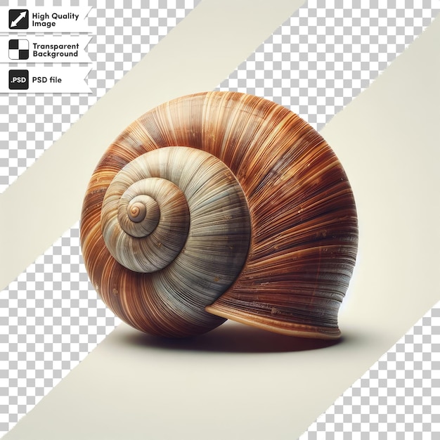 Caracol psd en fondo transparente con capa de máscara editable