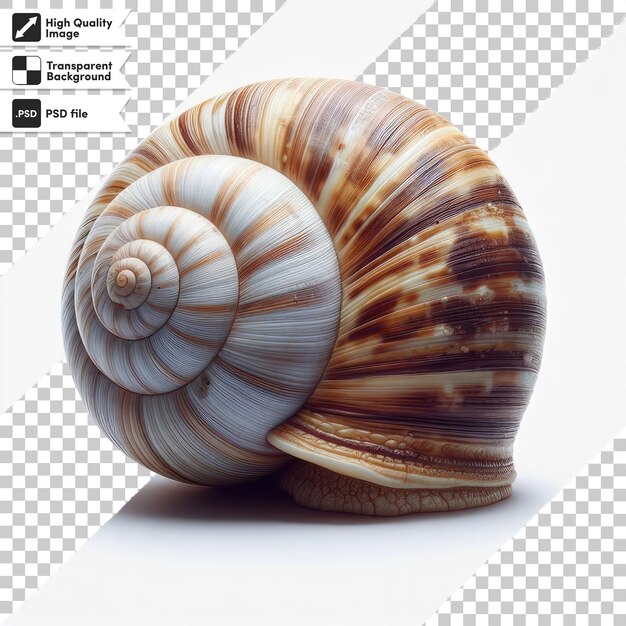 PSD caracol psd en fondo transparente con capa de máscara editable