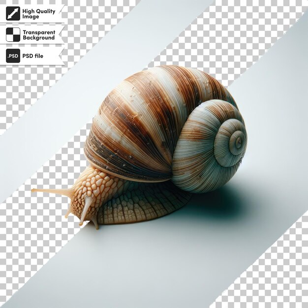 Caracol psd en fondo transparente con capa de máscara editable