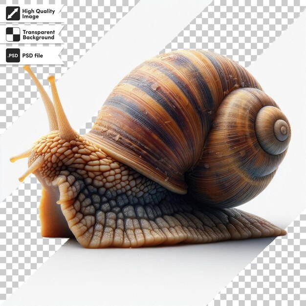 Caracol psd en fondo transparente con capa de máscara editable