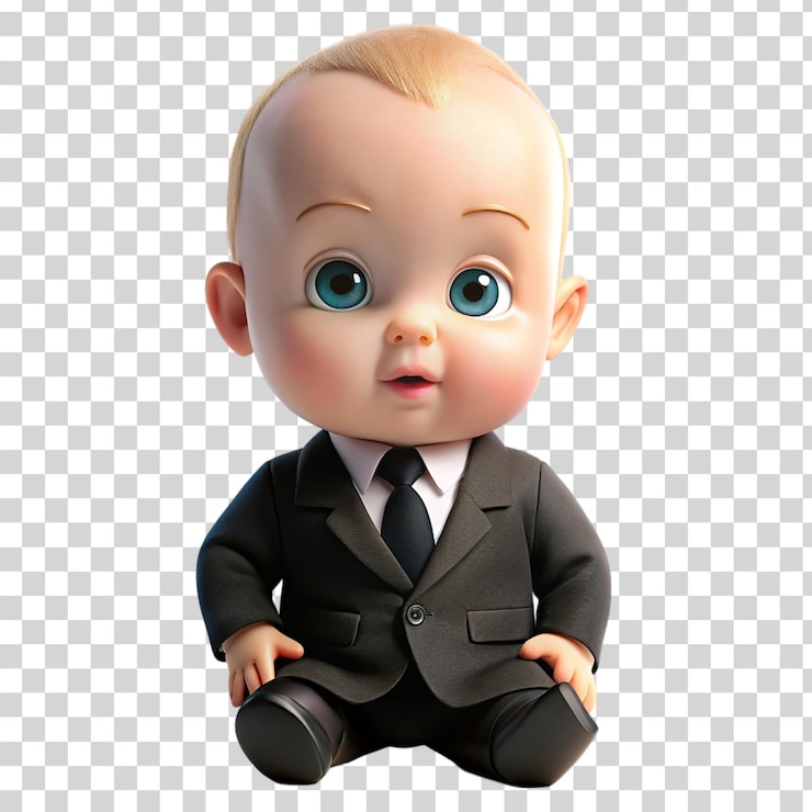 PSD caracter de bebê chefe isolado em fundo transparente