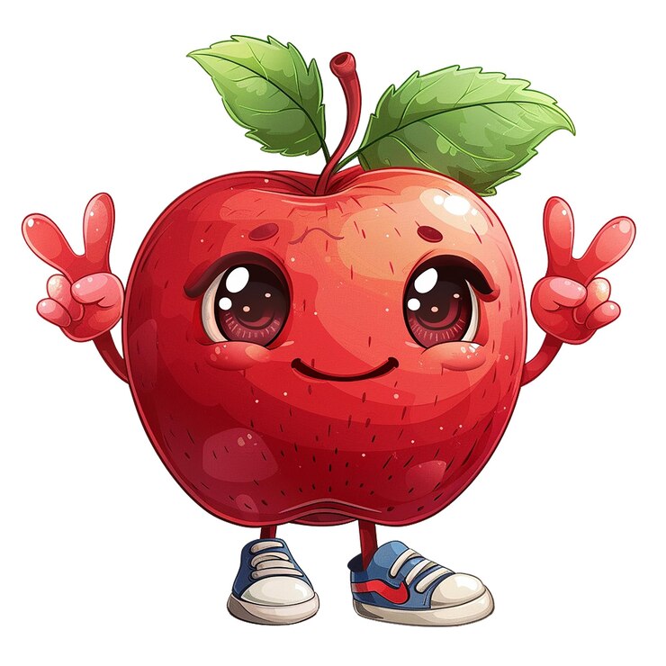 PSD carácter de manzana calidad hd