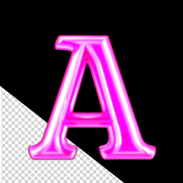 Caractere de neon roxo letra a
