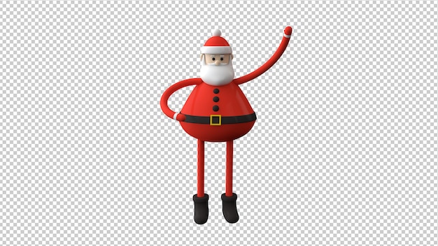 PSD caractère du père noël isolé en illustration 3d