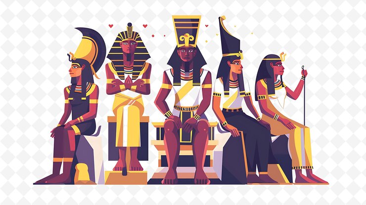 PSD caracteres da esfinge guardando um desenho secreto é regal e maje flat ilustração festival arte temática