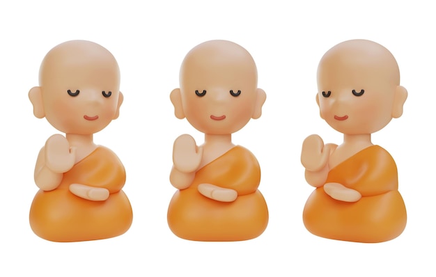 Caralho Monk Personagem 3D Gráfico