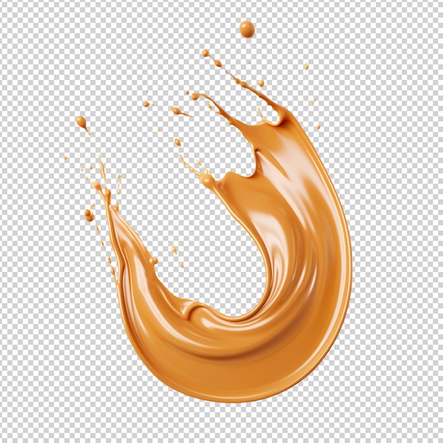 PSD caramel splash découpe ai sur transparent