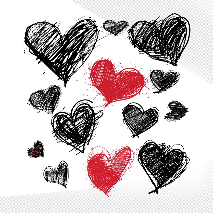 PSD caramelle a forma di cuore sullo sfondo trasparente isolato