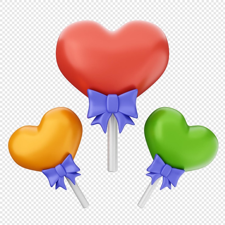 PSD caramelle d'amore di san valentino 3d